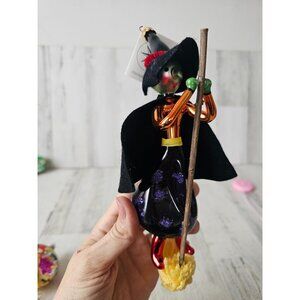 Radko vintage hilda witch broom Italian ornament Xmas Halloween